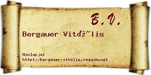 Bergauer Vitális névjegykártya